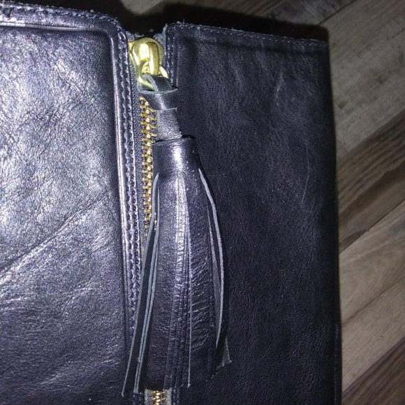 COACH Black Leather Boots w/ tassel zipper sz 7 super sharp! - Picture 2 of 4